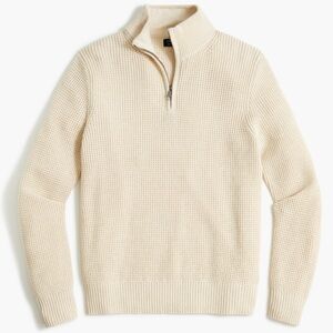 J Crew Men’s Cream Half-Zip Sweater